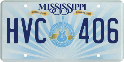 MS license plate HVC406