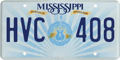 MS license plate HVC408