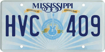 MS license plate HVC409