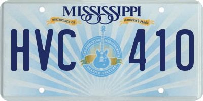 MS license plate HVC410