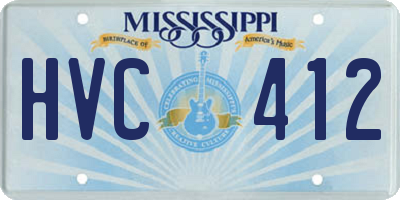MS license plate HVC412