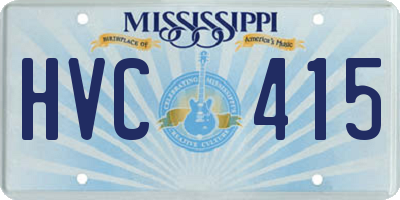 MS license plate HVC415
