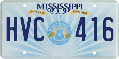MS license plate HVC416
