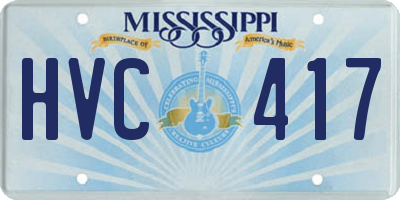 MS license plate HVC417