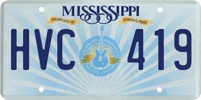 MS license plate HVC419
