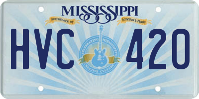 MS license plate HVC420