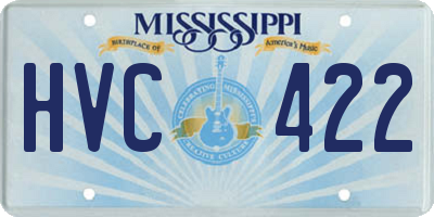 MS license plate HVC422