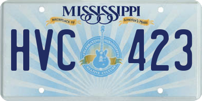 MS license plate HVC423