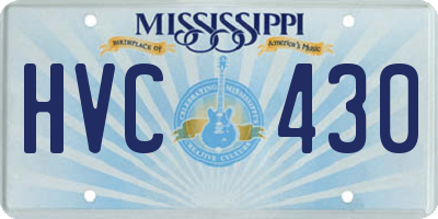MS license plate HVC430