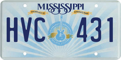 MS license plate HVC431