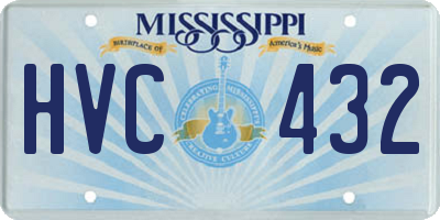 MS license plate HVC432