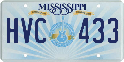 MS license plate HVC433