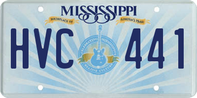 MS license plate HVC441