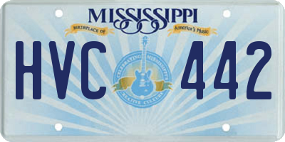 MS license plate HVC442