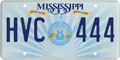 MS license plate HVC444