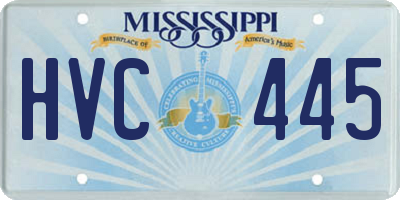 MS license plate HVC445