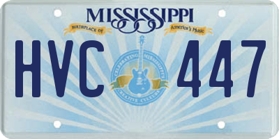 MS license plate HVC447
