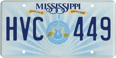 MS license plate HVC449