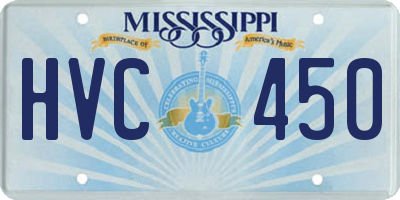 MS license plate HVC450