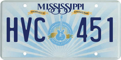 MS license plate HVC451