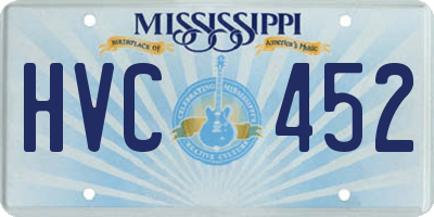 MS license plate HVC452