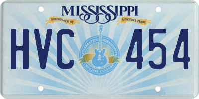 MS license plate HVC454