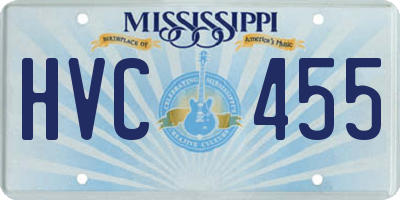 MS license plate HVC455