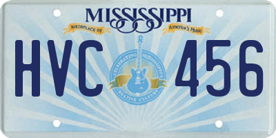 MS license plate HVC456