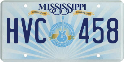 MS license plate HVC458