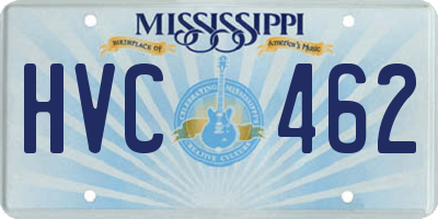 MS license plate HVC462