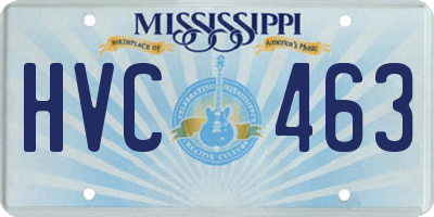 MS license plate HVC463