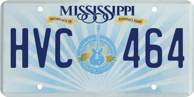 MS license plate HVC464
