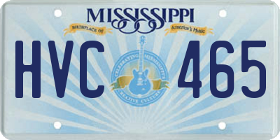 MS license plate HVC465