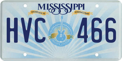 MS license plate HVC466