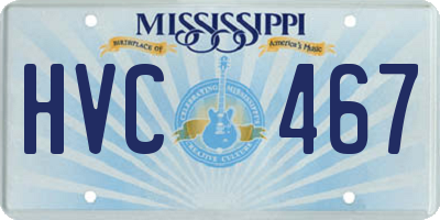 MS license plate HVC467