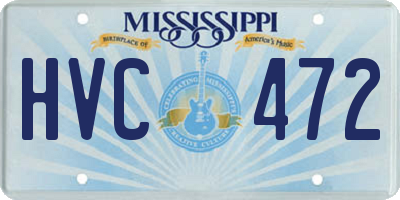 MS license plate HVC472