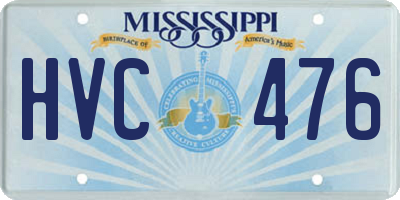 MS license plate HVC476