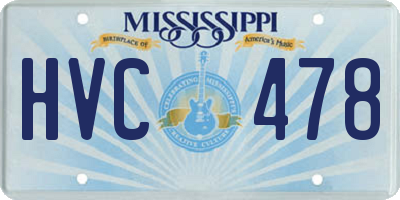 MS license plate HVC478