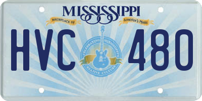 MS license plate HVC480