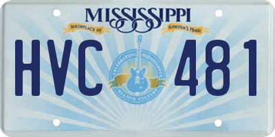 MS license plate HVC481