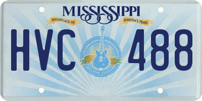 MS license plate HVC488