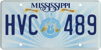 MS license plate HVC489