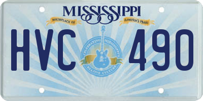 MS license plate HVC490