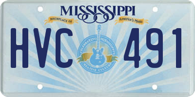 MS license plate HVC491