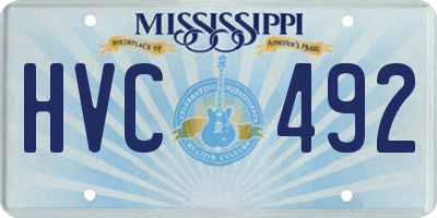MS license plate HVC492