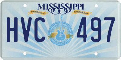 MS license plate HVC497
