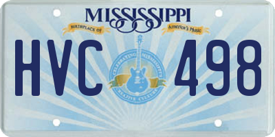 MS license plate HVC498