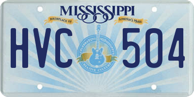 MS license plate HVC504