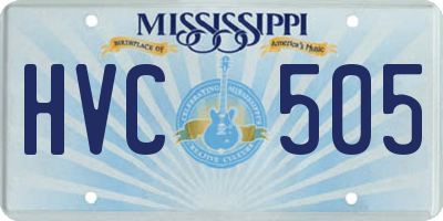 MS license plate HVC505