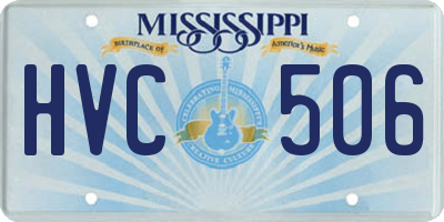 MS license plate HVC506